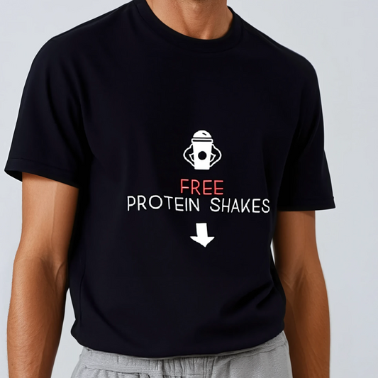 Lustiges T-Shirt | Geschenkidee | Free Protein Shakes | 2