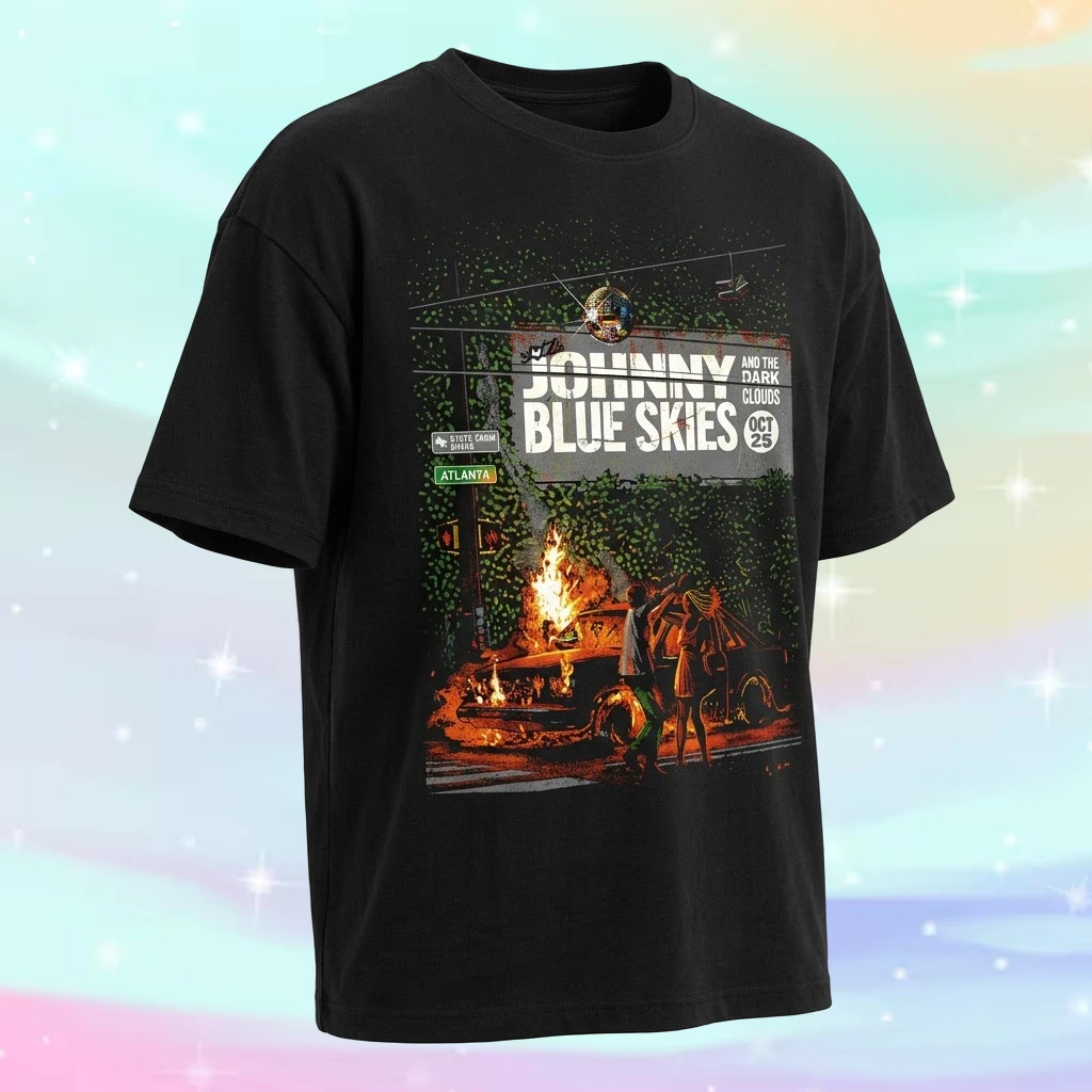 Johnny Blue Skies Atlanta GA Concert Poster T-Shirt