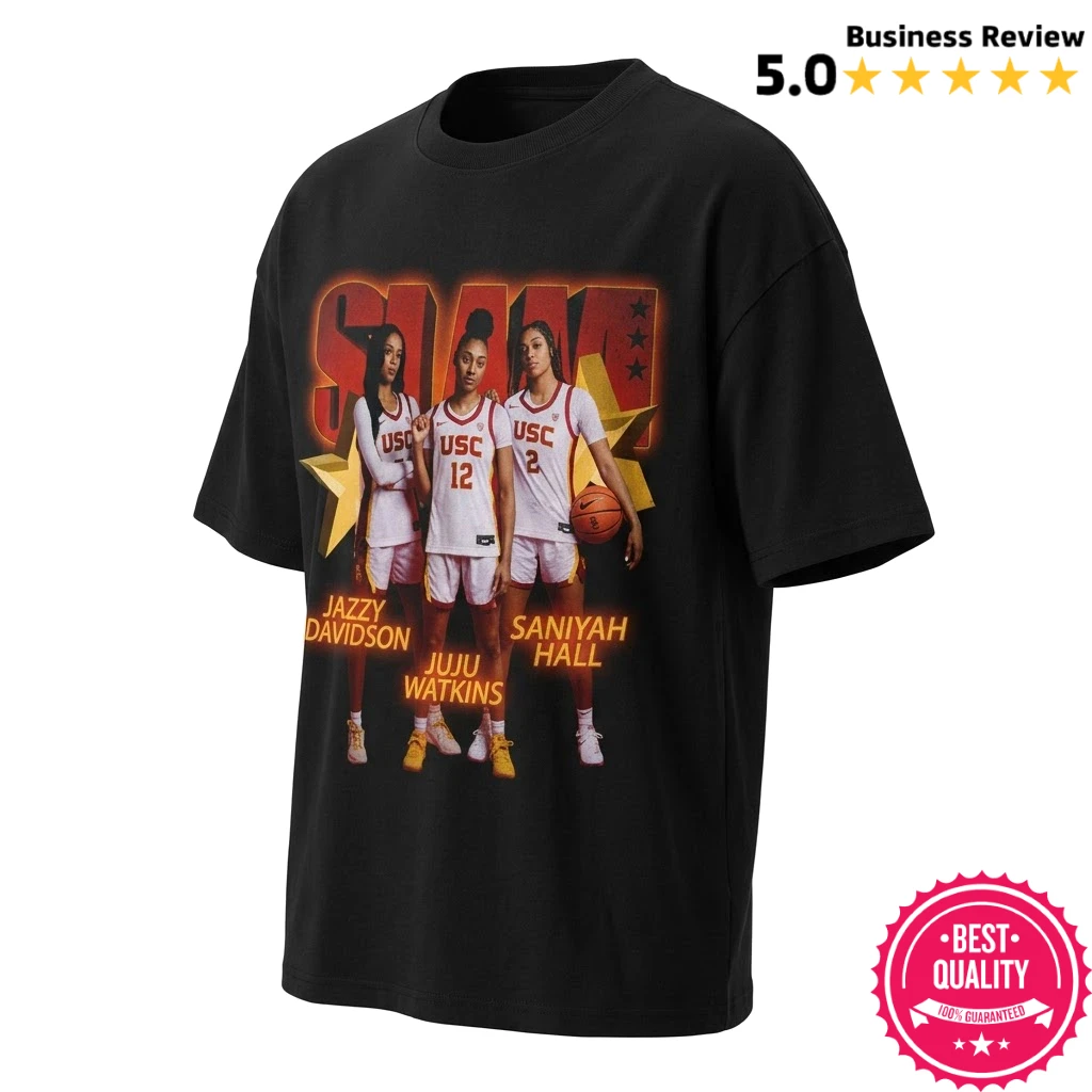SLAM 265 USC Trojans Women's Basketball WBB Remix Jazzy Davidson Juju Watkins Saniyah Hall T-Shirt